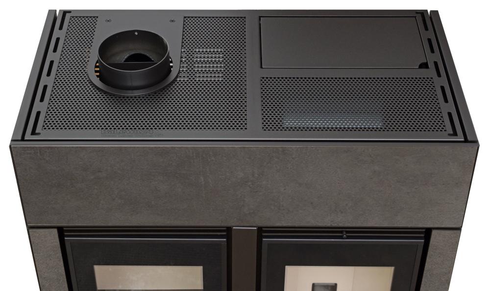 Klover DUAL AIR Hybrid Kombi Kaminofen Holz Pellet Moka Stone/Stahl 17,81 kw Klover DUAL AIR Hybrid Kombi Kaminofen Holz Pellet Moka Stone/Stahl 17,81 kw
